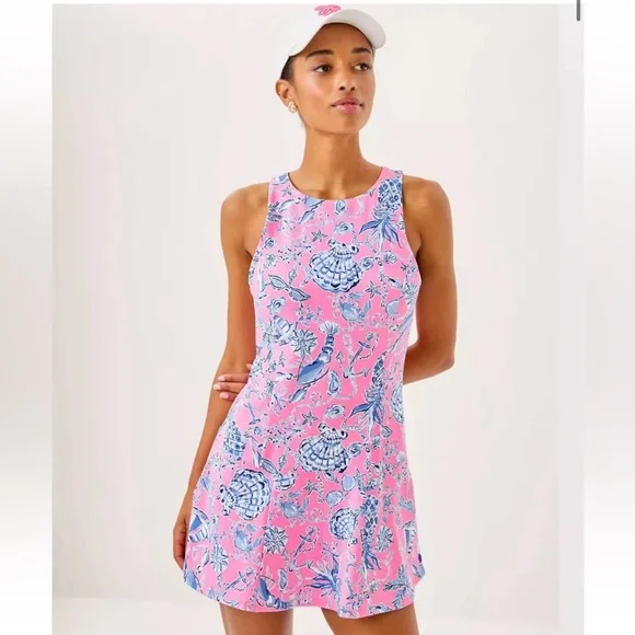 NWT Lilly Pulitzer UPF 50 Luxletic Westley Active Dress Rousseau Barefoot Pink S - Picture 9 of 9